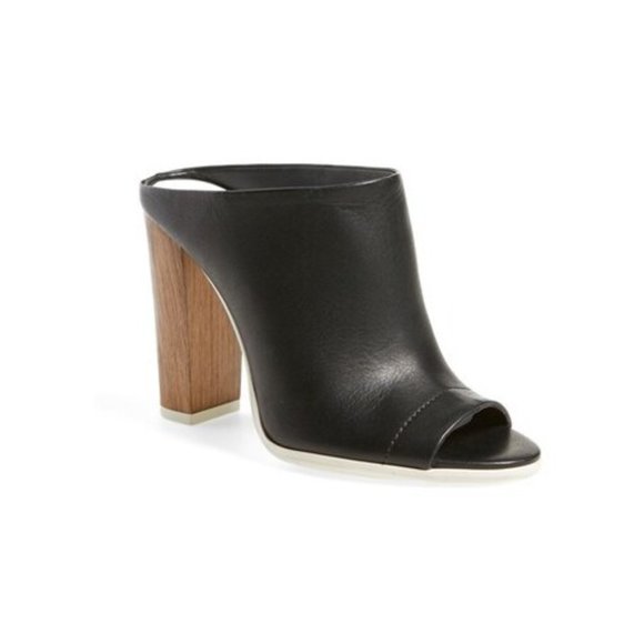 VINCE $435 “Allison" High Mule Leather Black made in Italy 8.5 39.5 - Picture 1 of 8